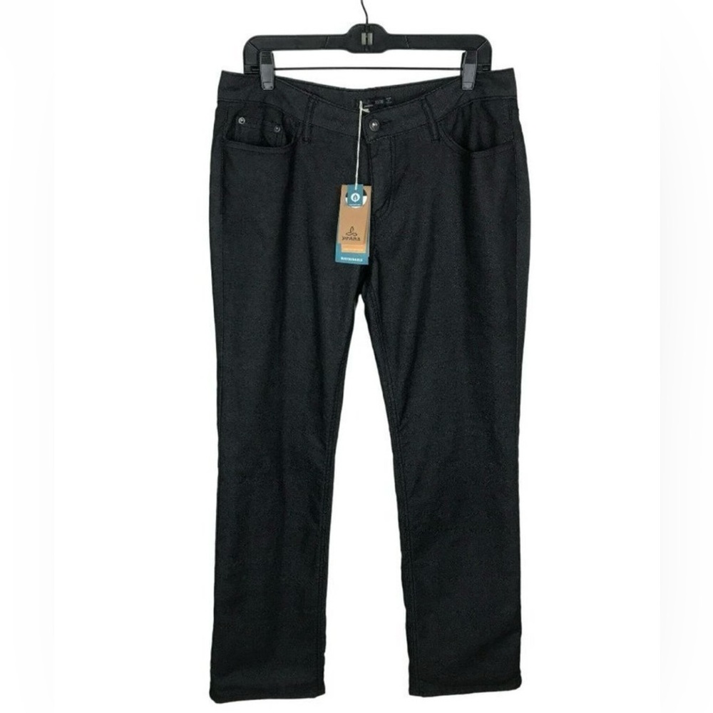 Prana Jeans Women's 10 30 Black Lined Boyfriend wide leg- New with tags